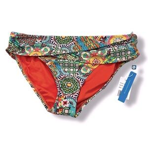 NEW Bleu Rod Beattie Bikini Bottoms ONLY Sarong Hipster colorful Beach size 12
